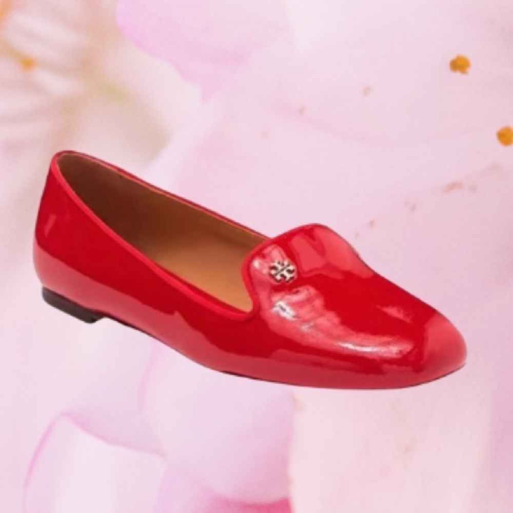 TORY BURCH Shoes Samantha Smoking Slipper Flat SZ8.5M-Liberty Red Patent Leather - Picture 12 of 12